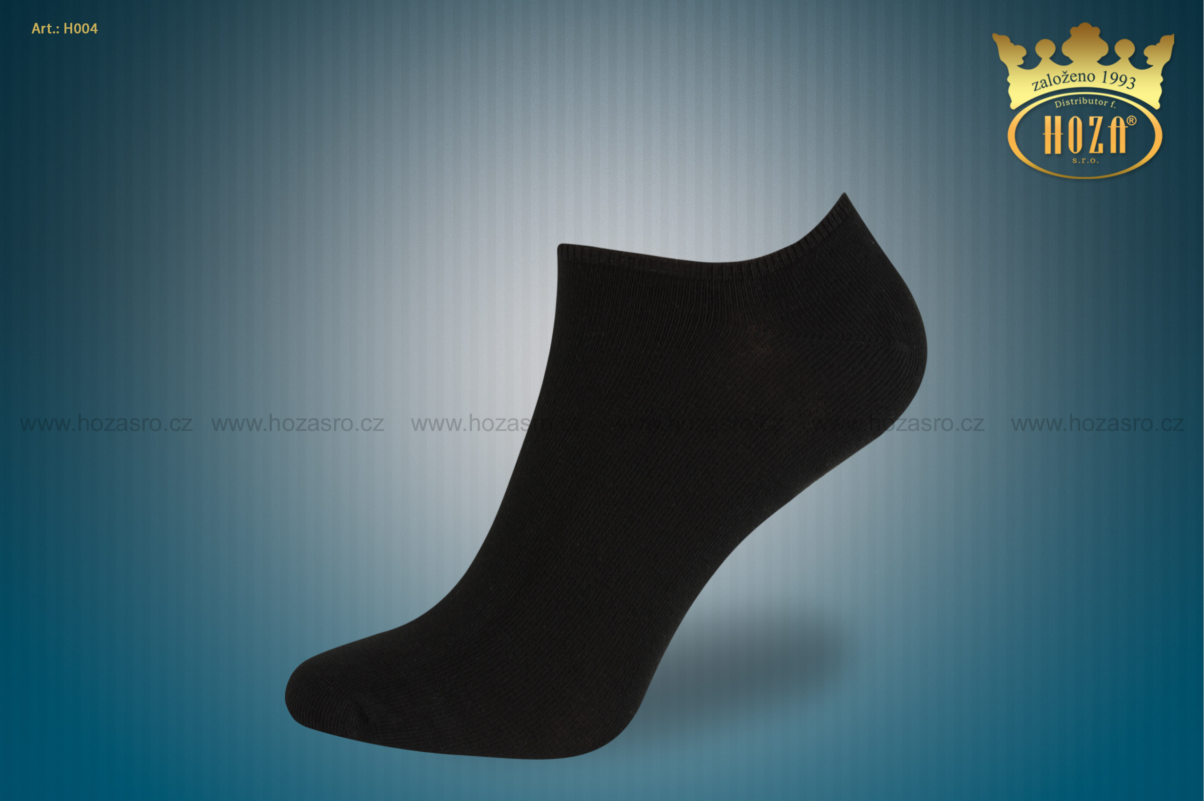 Dámské kotníkové ponožky HOZA s elastanem - černé - H004-B