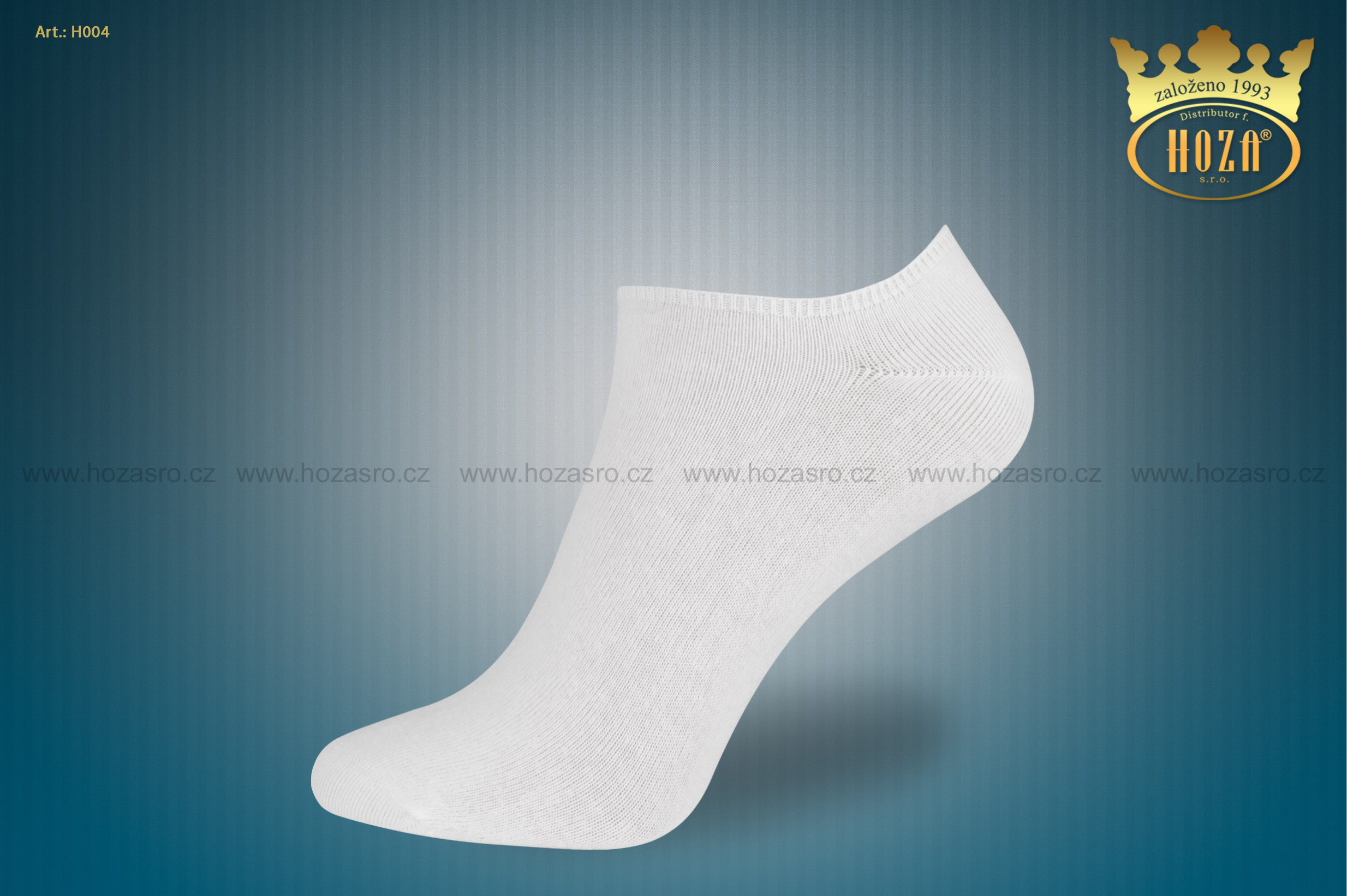Dámské kotníkové ponožky HOZA s elastanem - bílé - H004-C
