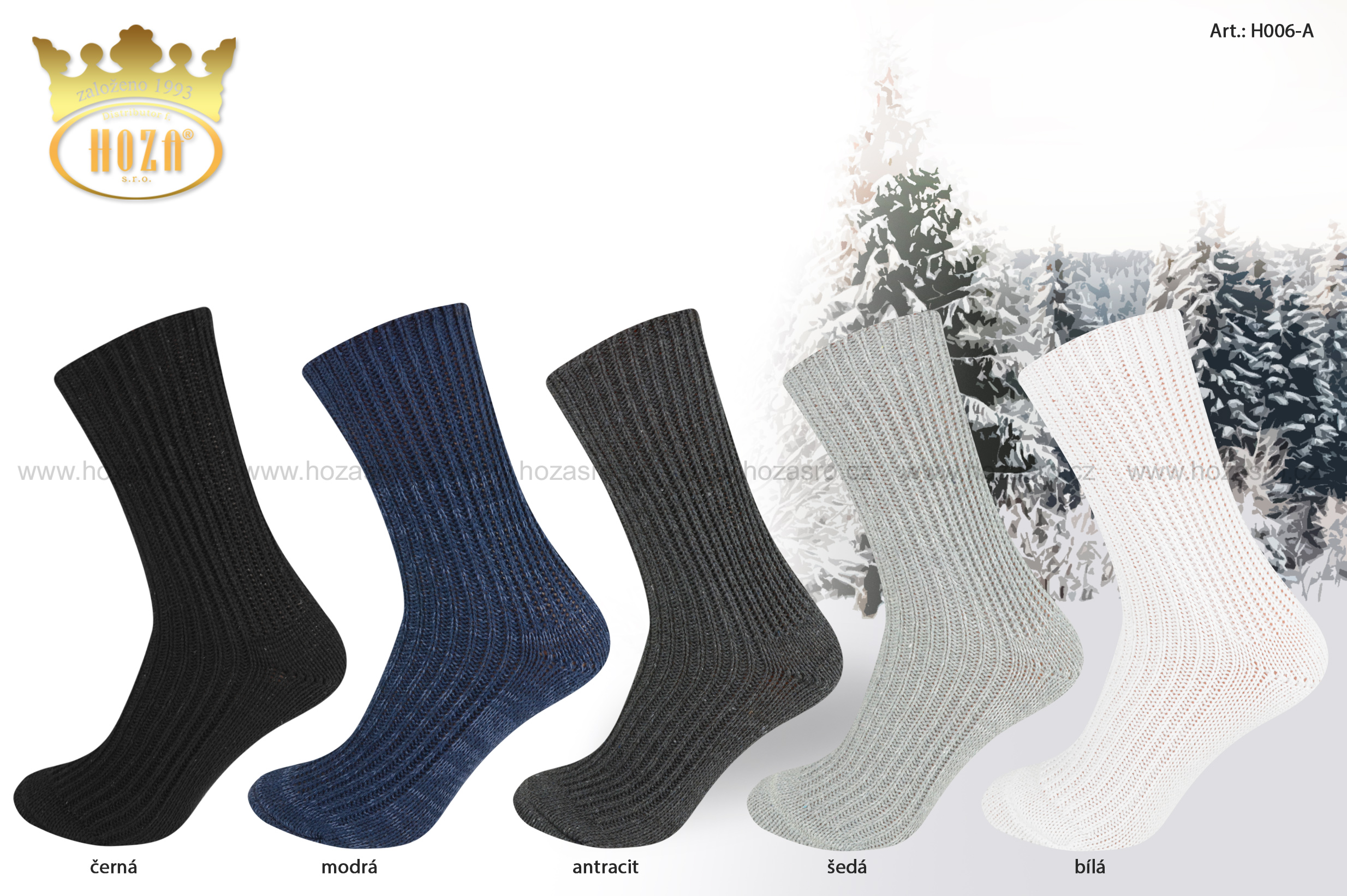 Zimní ponožky HOZA Lída - zdravotní od 89kč - H006-A