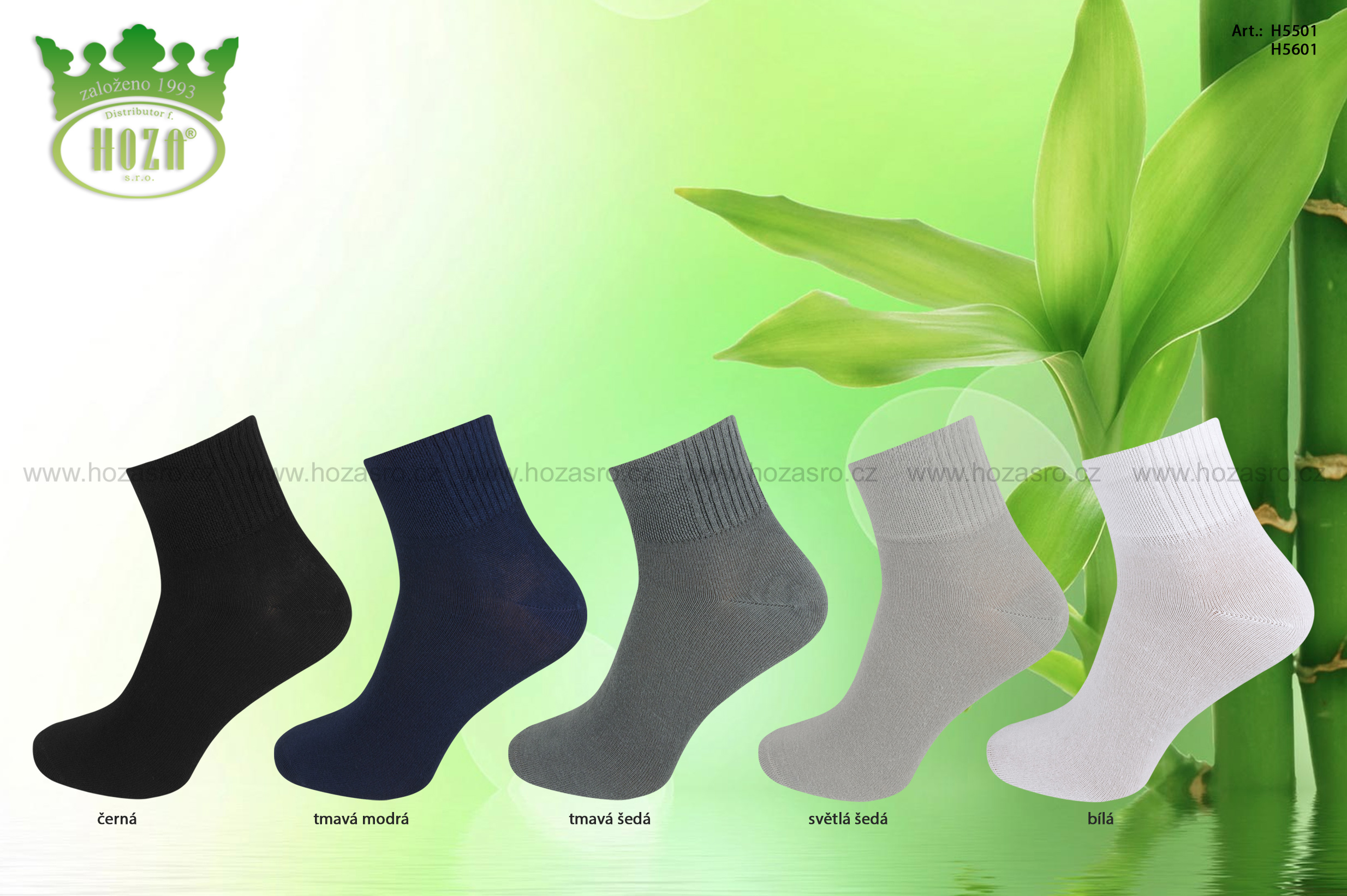Dámské kotníkové antibakteriální bambusové ponožky HOZA - H5601
